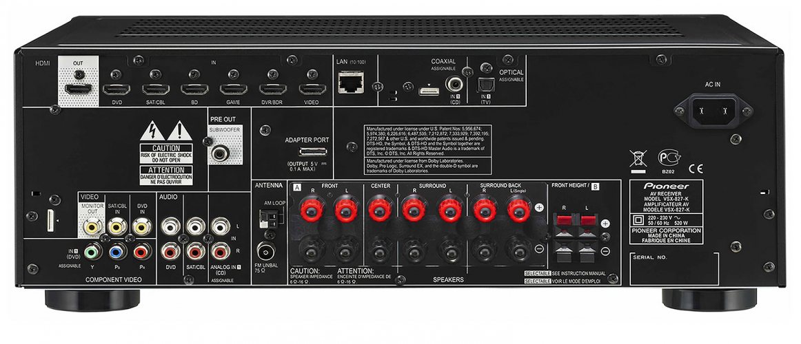 Задняя панель Pioneer VSX-827